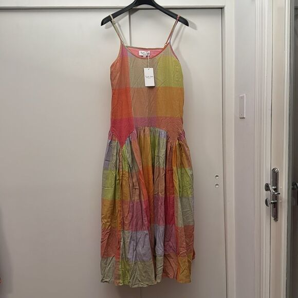 Rujuta Sheth Large Leila Dress Jupiter Chex Checkered Print Free People NWT - Picture 4 of 6